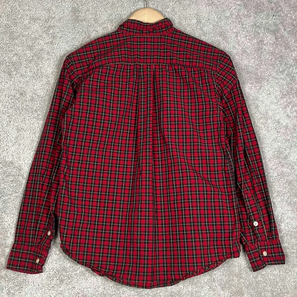 Ralph Lauren Kids Plaid Button-Down Shirt Red Blue Long Sleeve L (14-16)